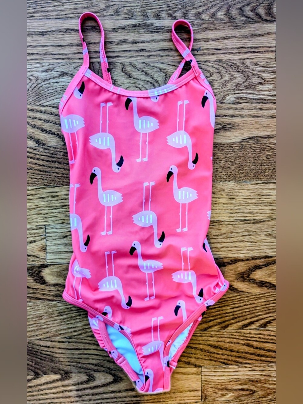 Hanna Andersson New Pink Flamingo 🦩 Print One-Piece Swimsuit Size 8